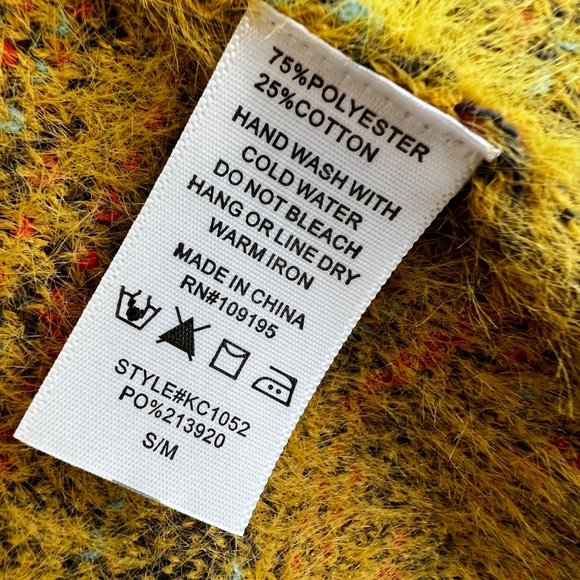 Annabelle Long Cardigan Sweater size S/M Aztec Mustard Gold Yellow Cozy Soft - Picture 6 of 6